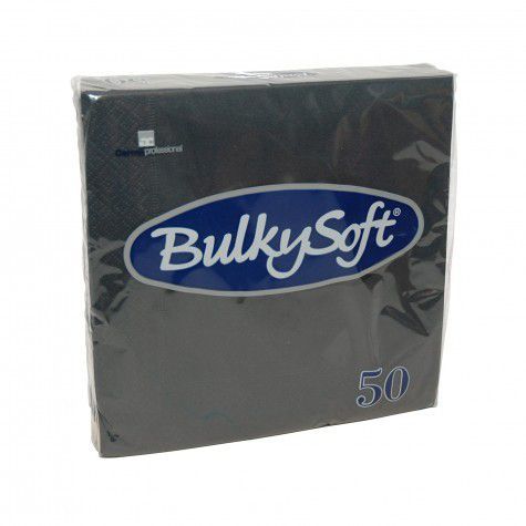 Servet 33x33 cm, 2 laags, 1/4 vouw, zwart, (24x50 stuks)